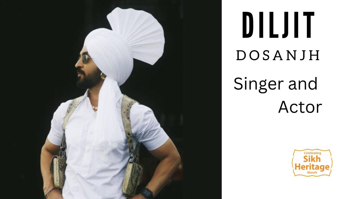 Punjabi powerhouse @diljitdosanjh shines on screen & sings his way to our hearts! From 'Jatt & Juliet' to 'Udta Punjab,' his talent is undeniable. Diljit became the first artist of Punjabi origin to perform at the @coachella Valley Music Festival #PunjabiMusic #SikhHeritageMonth