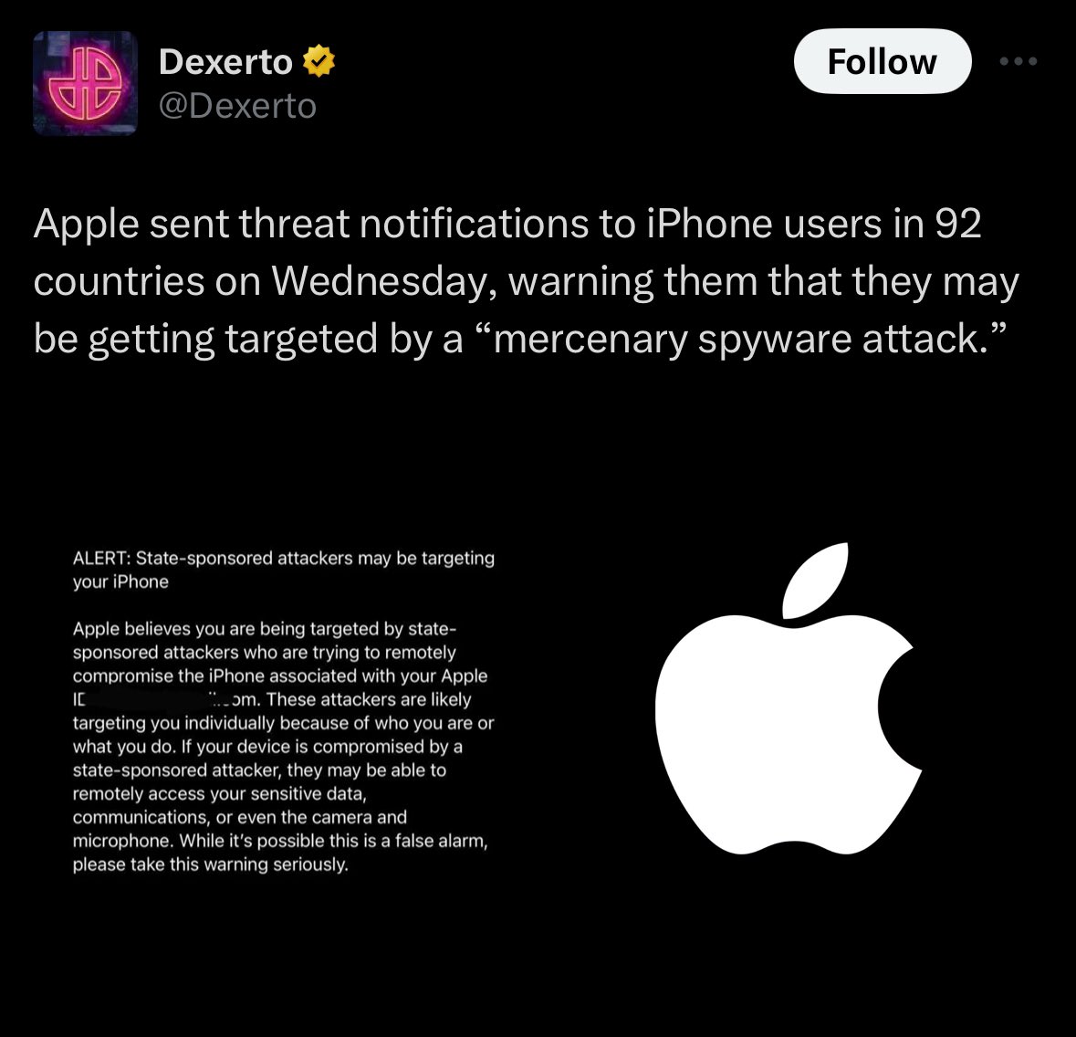 Damn! The sophistication of state-sponsored attacks is increasing day by day, with the use of #Spyware like #MercenarySpyware targeting #Apple devices and compromising their users' #Privacy and #Security
#iPhone #StateSponsored #Hack