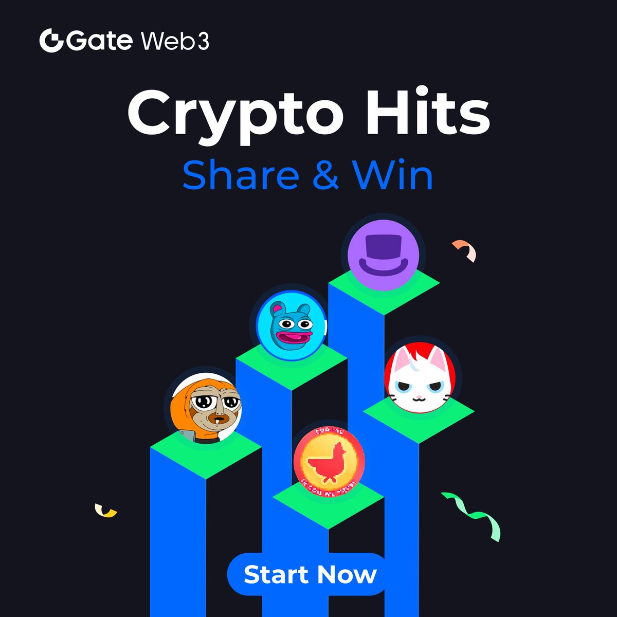 🔥Crypto Hits🌐 🤔️Which #Memecoin will run to $1B next？ $DEGEN $COQ $SLERF $BRETT $MEW 💰1 Winner to win $5 Tokens ✅Follow ME & Like & RT ✅Share & Answer the questions ✅Tag #GateWeb3 & 3 Friends ✅Join TG：t.me/GateWeb3Wallet… ⏰24H