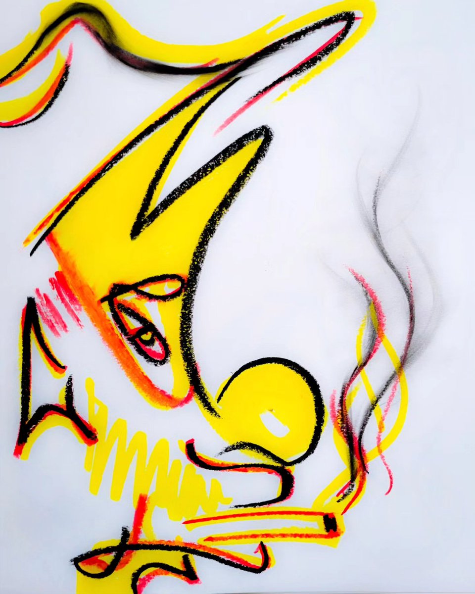 Klevart's tweet image. Really enjoy the red and yellow paint sticks #KLEV 
#pastel #sketch #drawing #art #graffitiart #graffiti #yyc #calgary #artwork #contemporaryart #illustration #artgallery #color #mixedmedia #visualart #follow #like #retweet #trending #painting #acrylicpainting #publicart