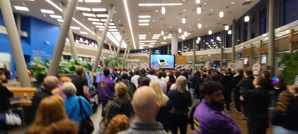NCgameDev's tweet photo. Some pics from a fun evening celebrating great games, and digital art here at Niagara College! at GDLaunch2024 #myNCstory https://t.co/diRcnYf8he