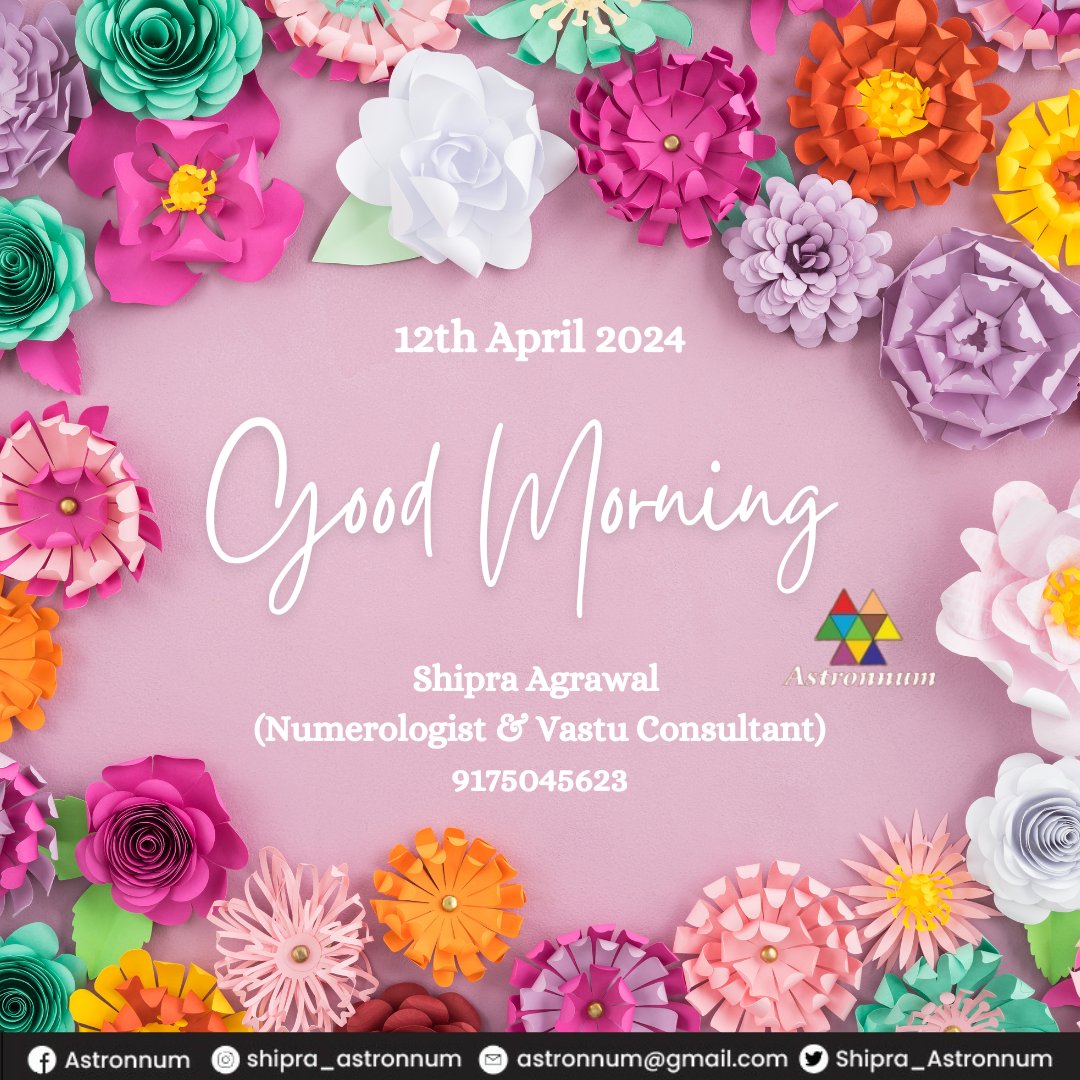 GOOD MORNING ☀️

#ShipraAgrawal
#Astronnum
#numerologist
#vastuconsultant 
#goodmorning 
#goodmorningeveryone
#goodmorningpost
#newbeginning
#happymorning
#happyday
#greatmorning
#greatday
#Friday
#sunrise
#sunshine