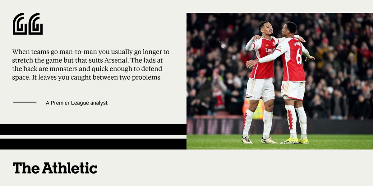JordanC1107's tweet image. Arsenal are hoping to make it 11 unbeaten in the Premier League.

With the most goals scored &amp;amp; fewest conceded, how do you plan to play against them? What makes them so difficult to stop and so difficult to attack?

Some responses from inside the game🔽

theathletic.com/5395284/2024/0…