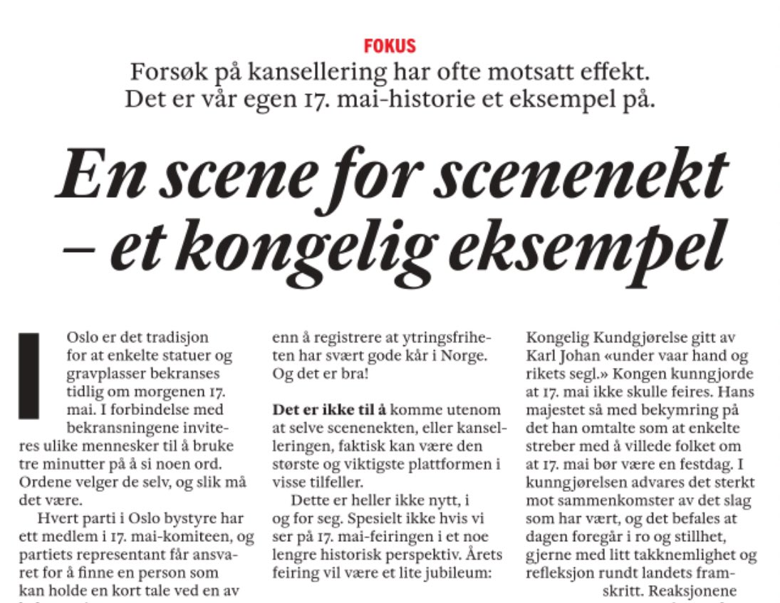 Slike raddisser det vil gamle Norge ha! Klok @EivorEvenrud i dagens @Klassekampen - løp&les.