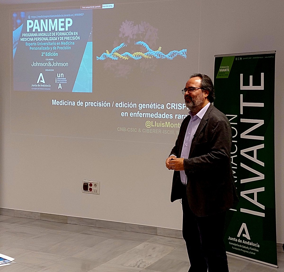 ⛳️¡El futuro ya está aquí!. Edición genética #CRISPR para tratar enfermedades raras. ♥️Un placer tener a @LluisMontoliu en nuestro programa de formación en Medicina de precisión de @saludand @FProgresoysalud #PANMEP #Andalucía