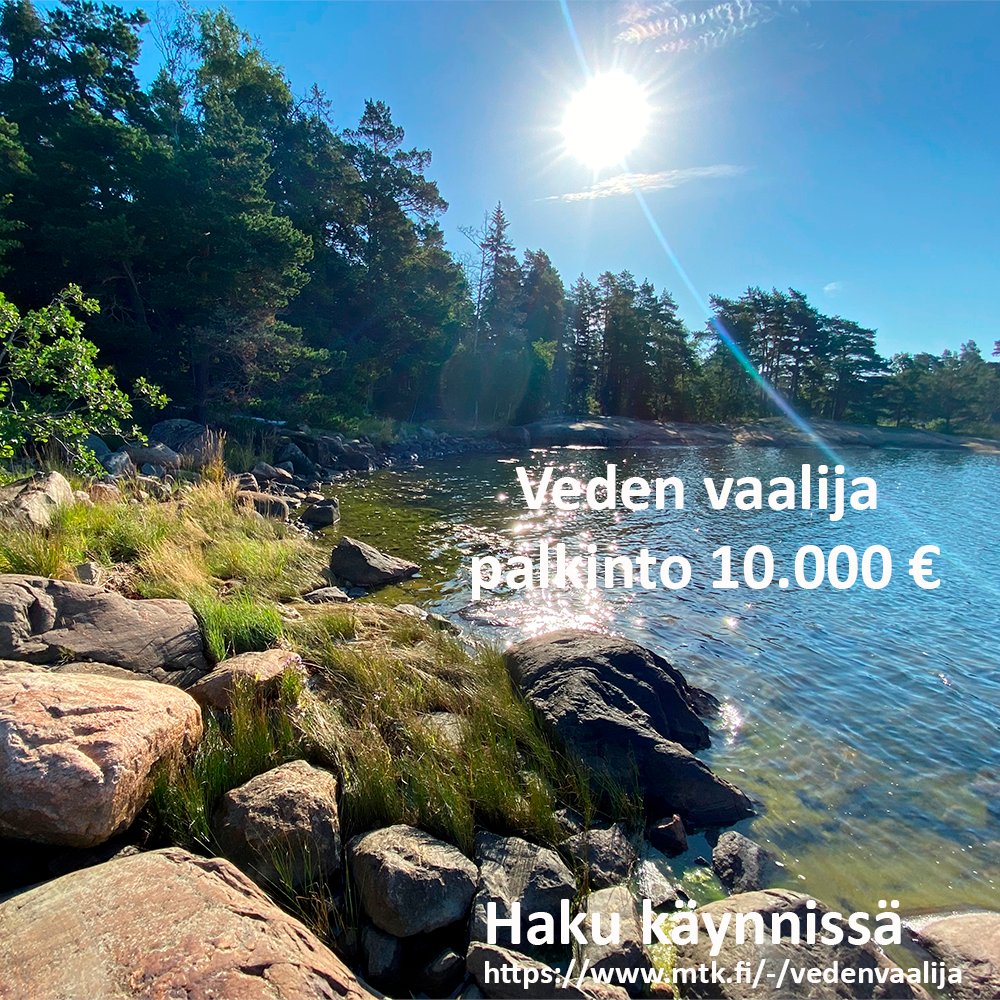 Oletko Veden vaalija? Hae MTK:n Säätiön vesipalkintoa 10.000 €. Palkintoa voivat hakea tutkijat, keksijät, viljelijät, metsänomistajat, valmistajat, kokeilijat; henkilöt, työryhmät, yritykset, yhteisöt mtk.fi/-/vedenvaalija @viialainen @EsaHarmala @MarttilaJuha @JyrkiWallin