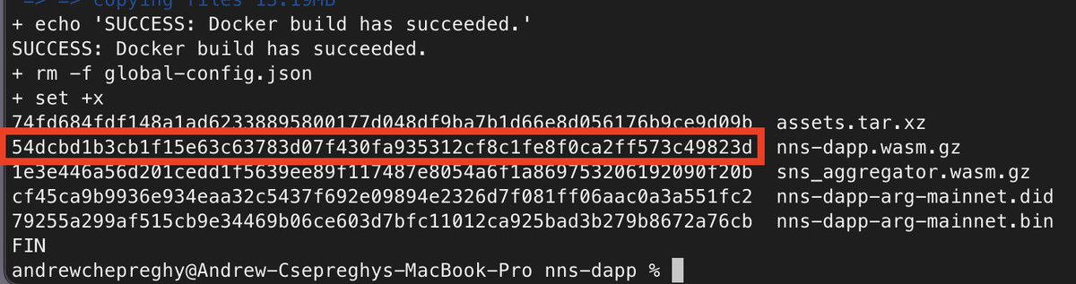 Friday challenge, #ICP community! 🧑‍💻 Can you verify the Wasm hash from the new NNS dapp upgrade proposal? Follow the instructions from below, and consiter voting 🗳️ forum.dfinity.org/t/proposal-129… Here is my verification 👇