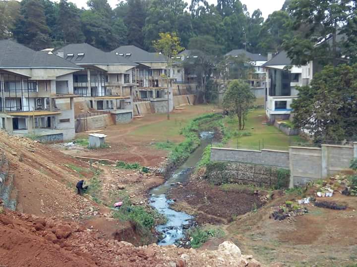 Dear @ncakenya This is Alina Villas in Spring Valley along Lower Kabete Rd. The developer, Sound Equipment Ltd, has built 10residential houses on a wetland straddling Mathare River. In 2015, You clearly said these houses have been built on riparian, can you tell us what happened?