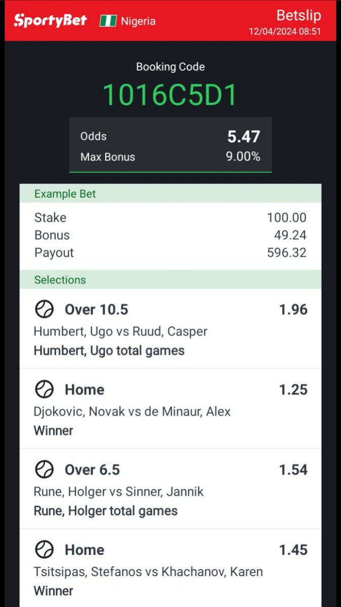 TGIF!!!🥷🥷⛓⛓ Bet of d day🤠🤠🪝🪝 9A90BC3B 🎁🎁 10 odds Tennis🎾 🎾 🎾 1016C5D1 ❤‍🔥❤‍🔥 5️⃣ odds Breakfast🥐 🥞 🥓 D5D9A00 ❤‍🔥❤‍🔥 4️⃣ odds We pray 🙏 for green🍏 🍏 💚 t.me/johnwickk1193/…