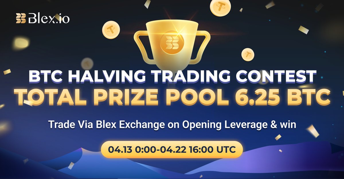 🎉 Exciting News! 🎉 ▶️To celebrate the BTC halving, Blex, a decentralized perpetual contract trading platform based on index price feeding, is launching the 'BTC Halving Trading Competition.' ▶️The total prize pool for this contest matches the current mining reward for each…