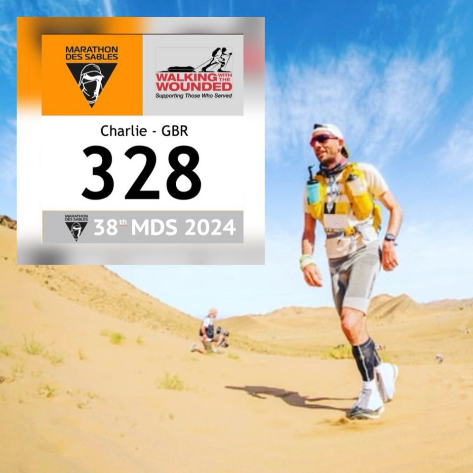 Wishing GOOD LUCK to Charlie Langley who is competing in the #MarathonDesSables - an extraordinary race in the Moroccan Sahara. A 250 km desert ultramarathon in 6 stages, carrying food, water & sleeping gear. See below in the comments to track his progress and donate.