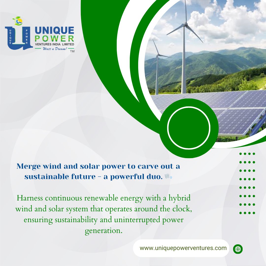 Unleash the power of nature, day and night: Hybrid wind and solar for a sustainable tomorrow.🌱⚡️
#RenewableEnergy #CleanPower #RenewableEnergy #Sustainability #CleanPower #GreenTechnology
#ClimateAction #UPVIL #SolarPanel