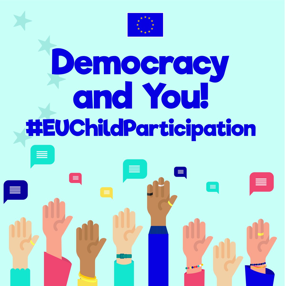 The @EU_Commission's #EUChildParticipation Platform is 💬asking children & young people under 18 what #democracy means to them & how they want to participate.🤝 📢Share the survey with children & teenagers to help make their voices count!👉eu-for-children.europa.eu/democracy-voti…