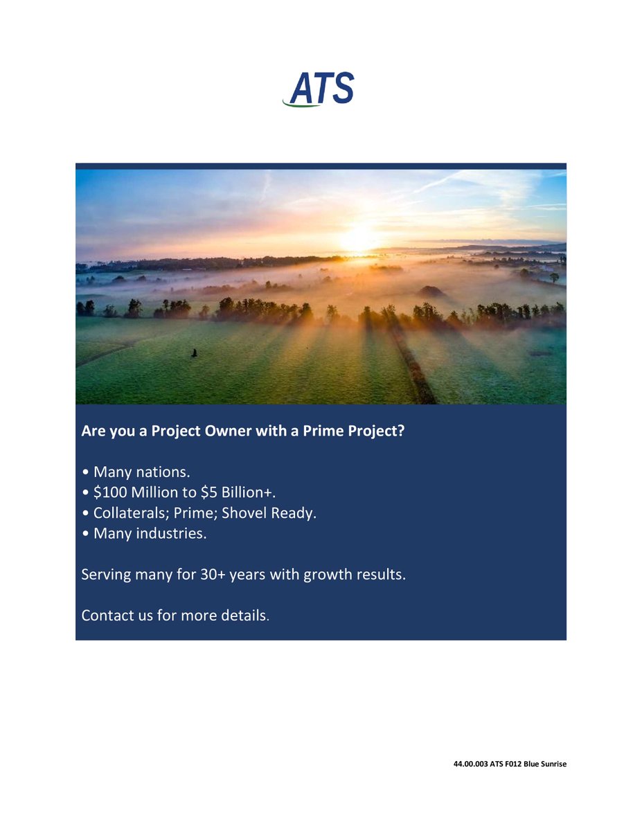🎯The right activated knowledge is power! 💡

30+ years serving many in procurement, project finance readiness consulting, and management consulting.

☑ ats-business.com/empower
GA@ats-business.com
#consulting #finance #innovation #investment #projectmanagement