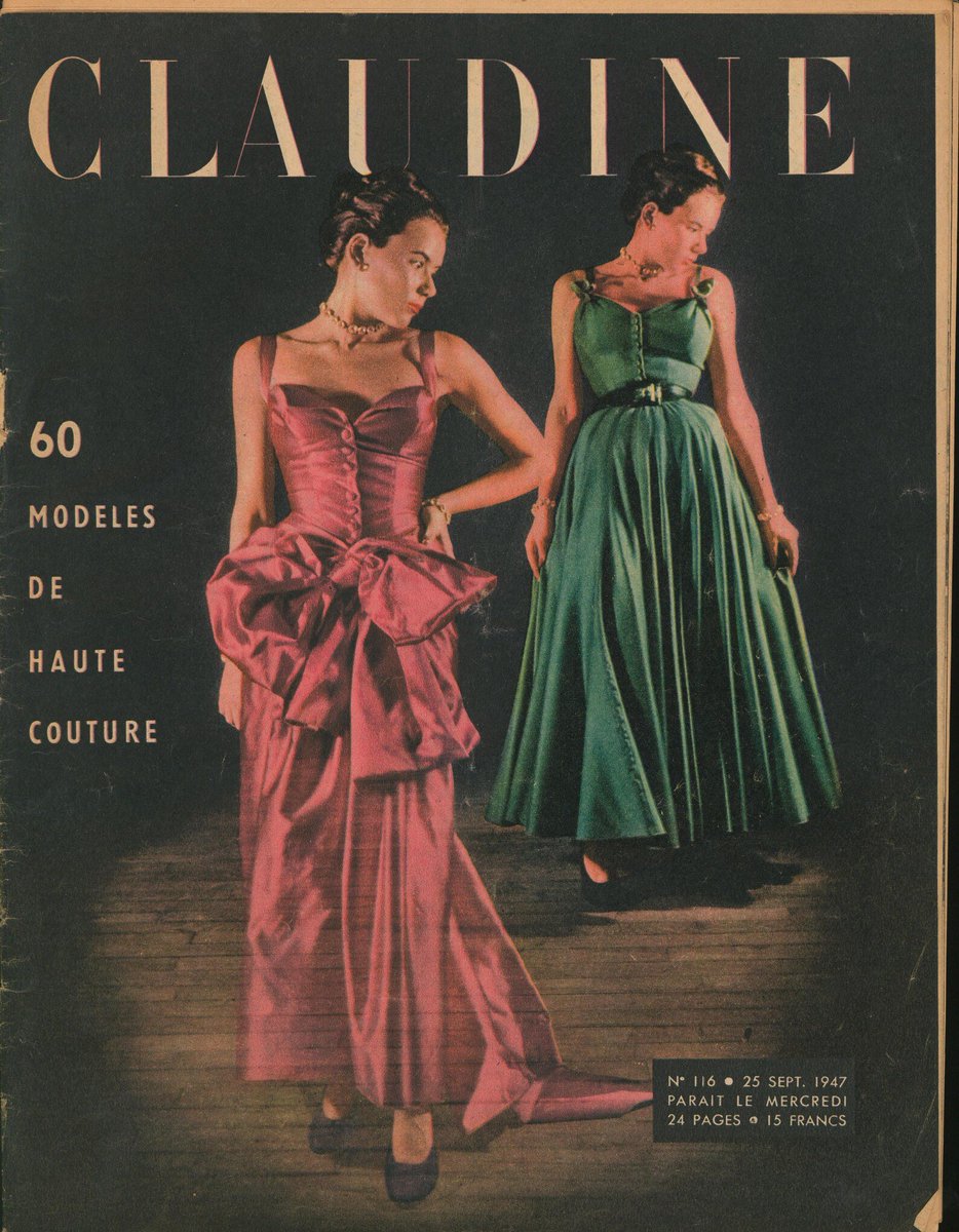 Isn’t Twitter an angry place right now? But not here, where it’s #Frockingfabulous all the way! Wish this #Dior showstopper was red and had a massive statement bow though. This frock featured on the cover of 'Claudine' in 1947 and is via Bonham’s. #fashionhistory