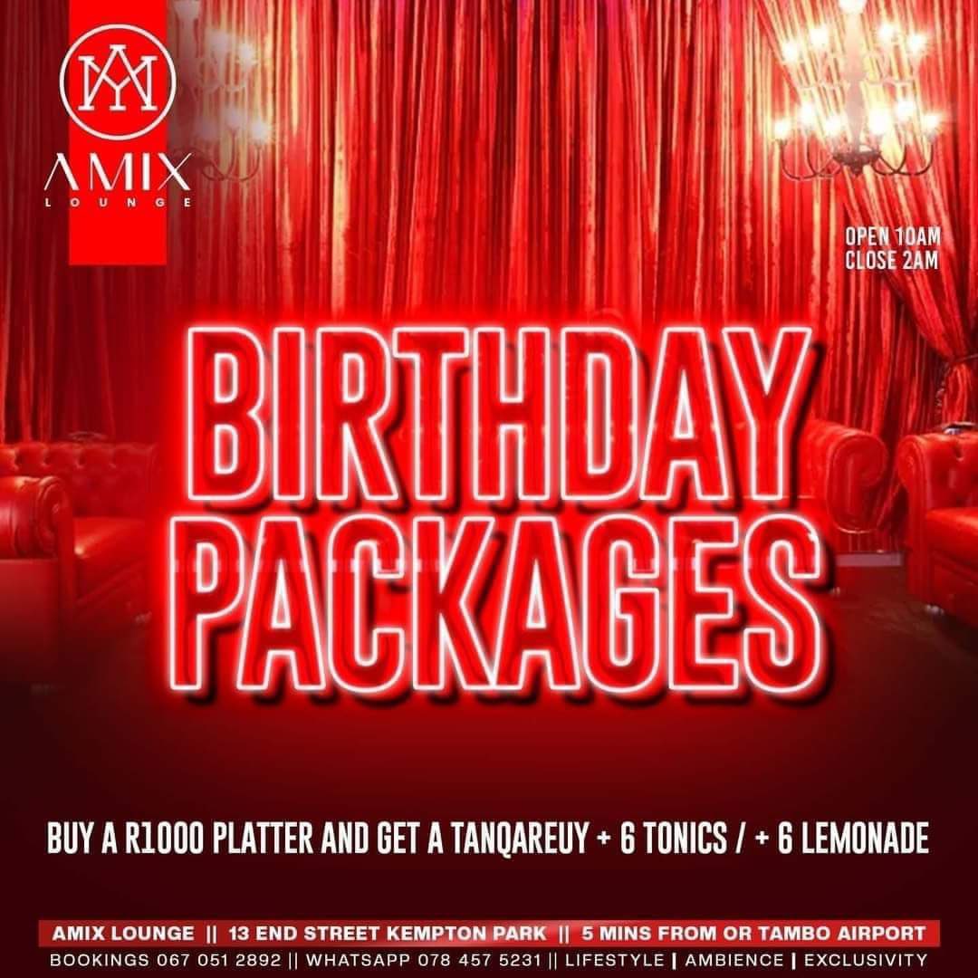 There’s also birthday packages @AmixLounge This is really the place to be #AmixLounge