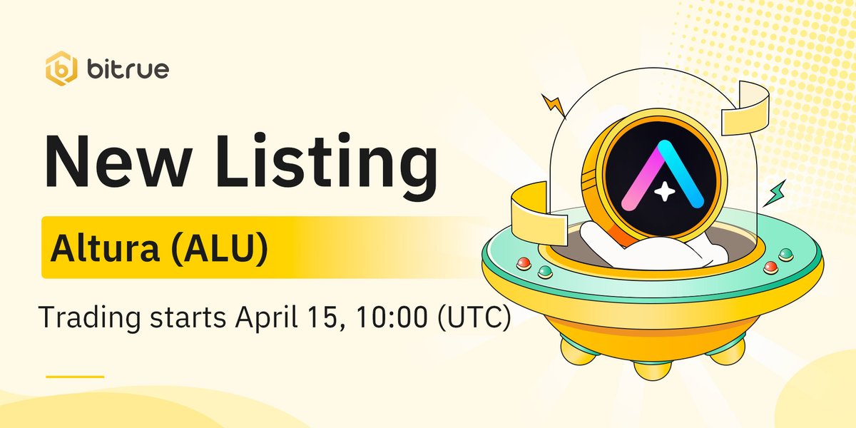 🔥 New listing $ALU is coming to #Bitrue Spot. @AlturaNFT 🔹Deposit opening time: 10:00 (UTC), April 12 🔹ALU/USDT trading opening time: 10:00 (UTC), April 15 Details: support.bitrue.com/hc/en-001/arti…