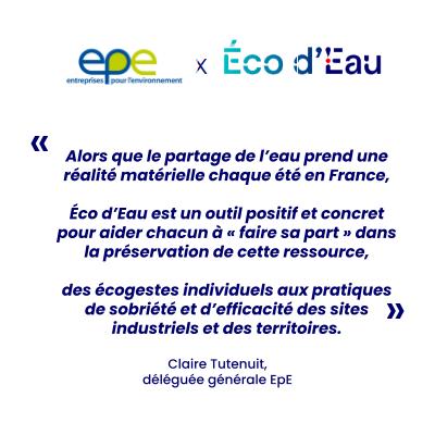 Une nouvelle vague d’engagements pour le collectif Éco d’Eau 🌊 Claire Tutenuit, déléguée générale d’@epe_asso, revient sur l'enjeu majeur de préservation de l'eau pour garantir à tous un accès durable à la ressource et sur la responsabilité de chacun à contribuer à son niveau.