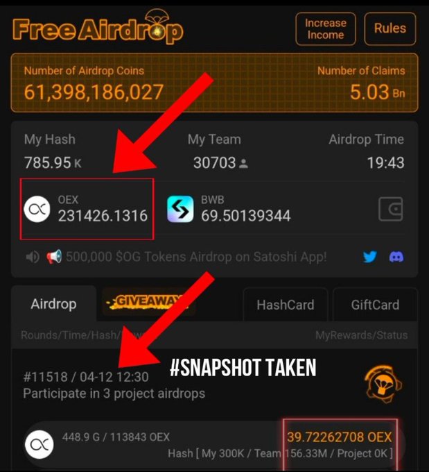 🌟Community Big GiveAway🌟 ⏺️ 51,000 $OEX ⏺️ for First 15000 member🏆Confirmed 💯 Drop your $CORE address below & make sure you are following me. 🧲 Mandatory 👇🏼 ✅ Follow @OpenExCore Like❤️+🔄 this Post #SatoshiApp #OEXCommunity #OEX #NOT #TON #COREDAO