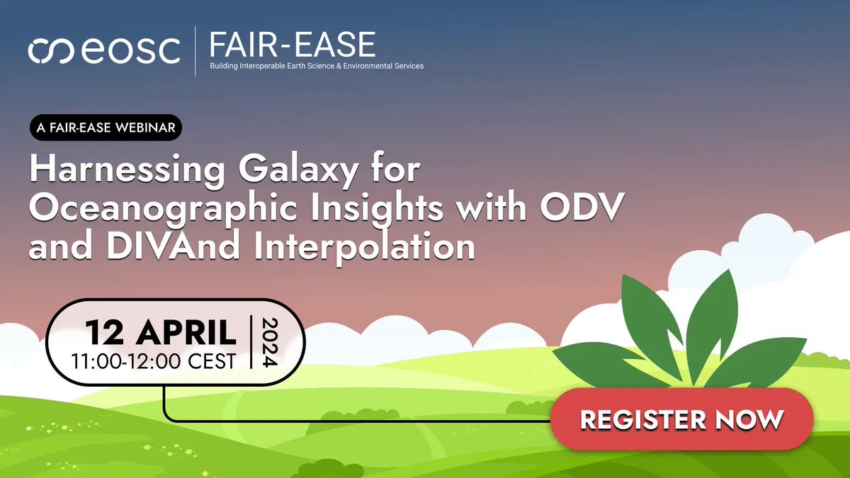 In the framework of our synergy with @FAIR_EASE, we invite you to follow the #webinar 'Harnessing Galaxy for Oceanographic Insights with ODV and DIVAnd Interpolation' 📣 

Don't miss the webinar this morning at 11:00 CEST! ⏰
fairease.eu/events/harness…