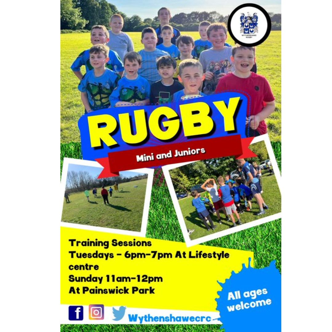#Rugby #training for mini and juniors @WPLifestyleCent every Tuesday night from  6-7pm. Dont fancy an evening then come  along to the Sunday Sessions at Painswick Park from 11am to 12noon.   @Wythenshawecrc