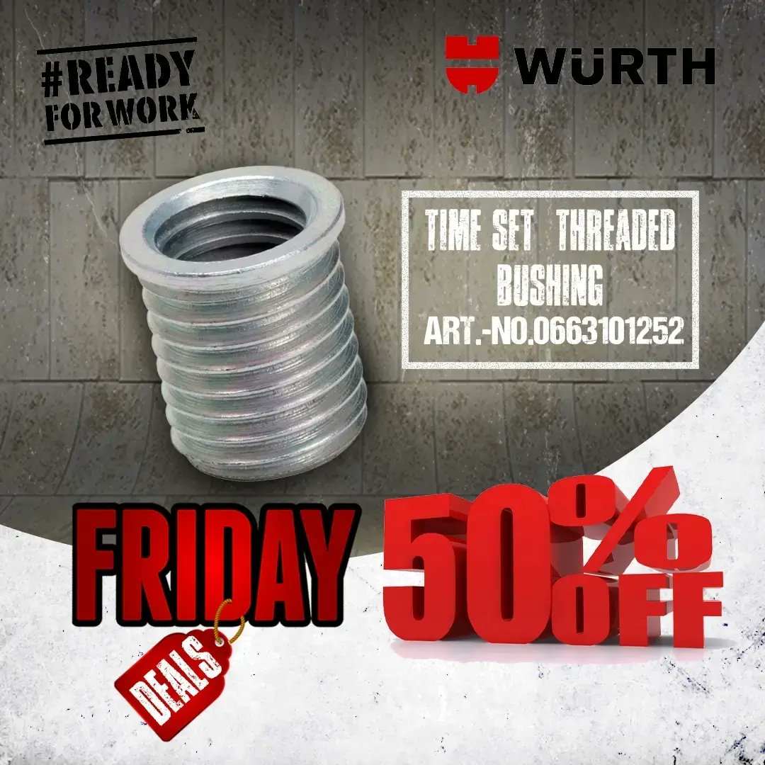 Get ready to save big this Friday with Wurth Kenya's 50% off deals! Don't miss out on incredible discounts across our range of products, from automotive supplies to industrial tools. Hurry in and stock up on essentials for less!

Wurth – Customer is key, together we win !