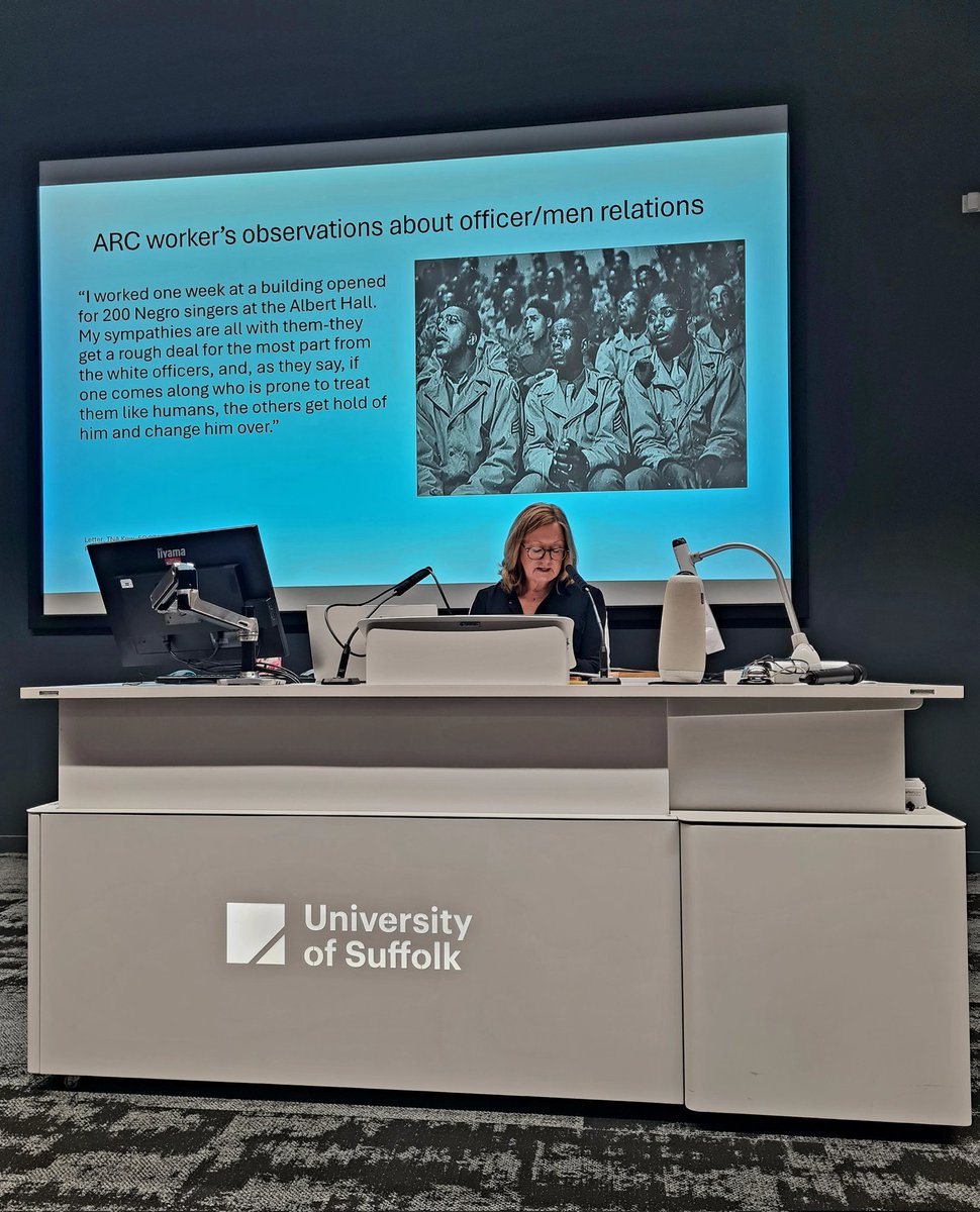 Excellent lecture by Anya Page at the Hold, University of Suffolk last night. A genuine insight into the realities of life as a black US engineer building USAAF airfields in East Anglia and the ETO.