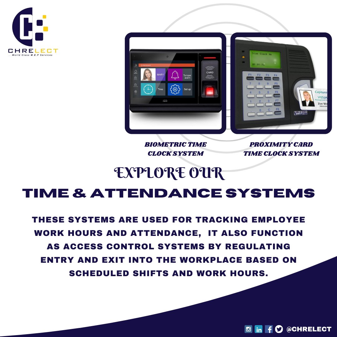 Explore our world-class Time & Attendance system today 💡

At Chrelect, we offer quality and  100% customised Time & Attendance systems aimed at tackling employees work hours and attendance automatically at your comfort

#timeandattendance #mep #security #engineering #eidelfitri