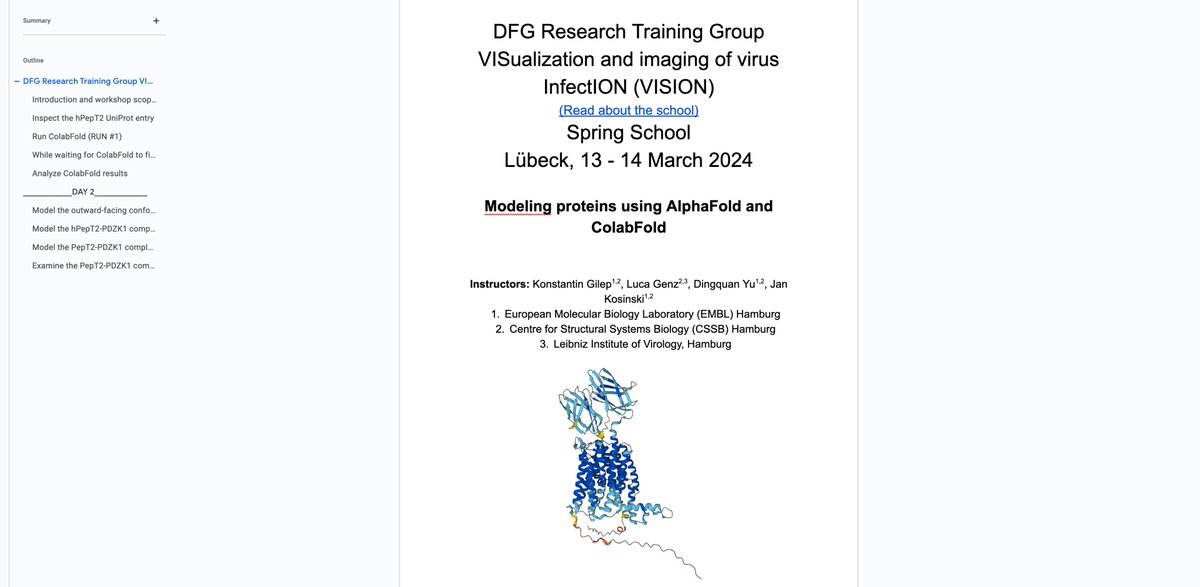 jankosinski's tweet image. Here is a AlphaFold/ColabFold tutorial we have recently presented - from basic to more advanced usage, enforcing alternative conformations, modeling interactions, and analysis with ChimeraX and PICKLUSTER. Maybe you find it helpful 🎓 ! Commenting enabled in the doc so feel free…
