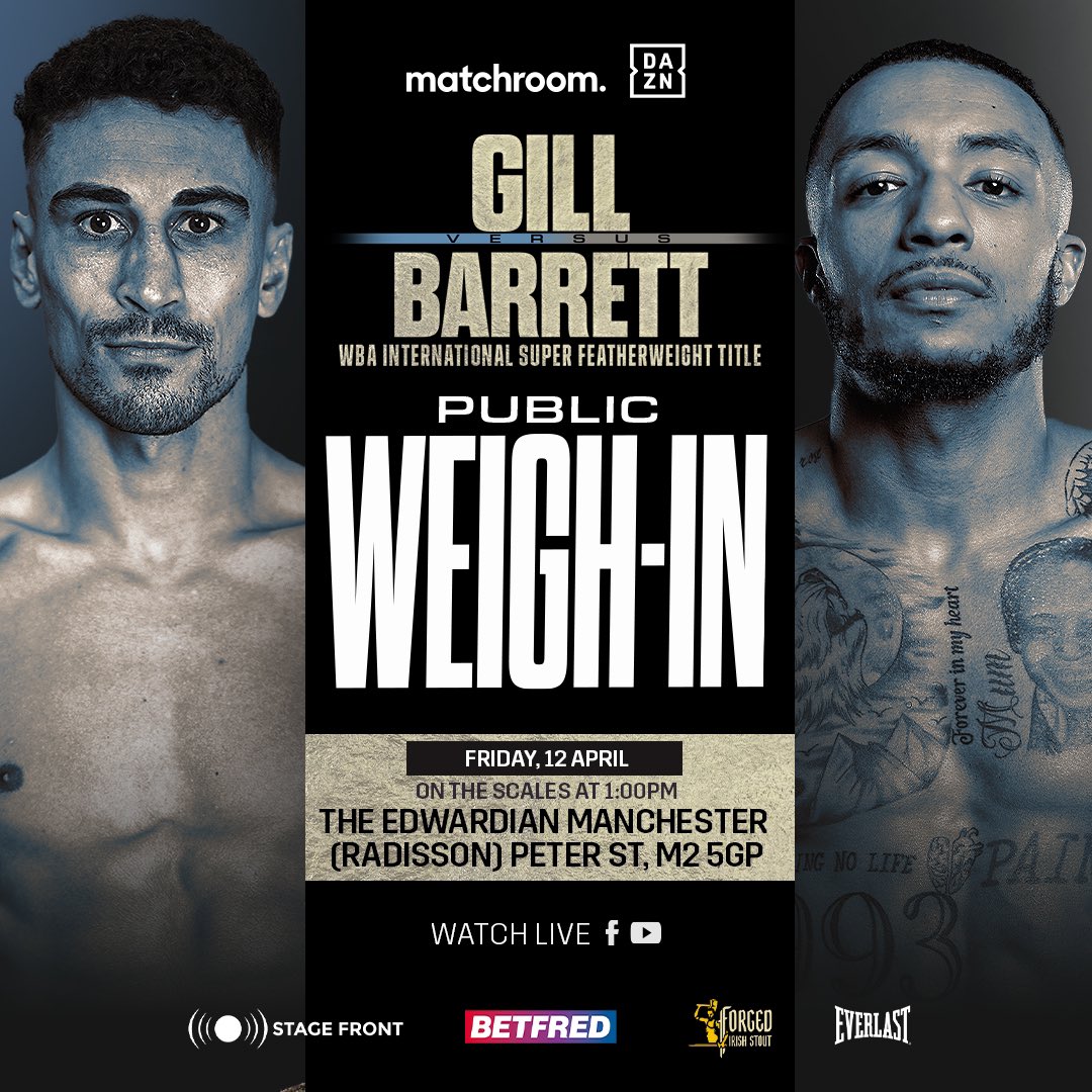 ⚖️ WEIGH-IN DAY ⚖️ @_JordanGill @zelfaflash @elliescotney_ @RhiannonDixon3 @jordz_flynn @MichaelGomezJnr @williamcrolla @Brandonboxing8 Join us today at The Edwardian in Manchester for a 1pm start 👊