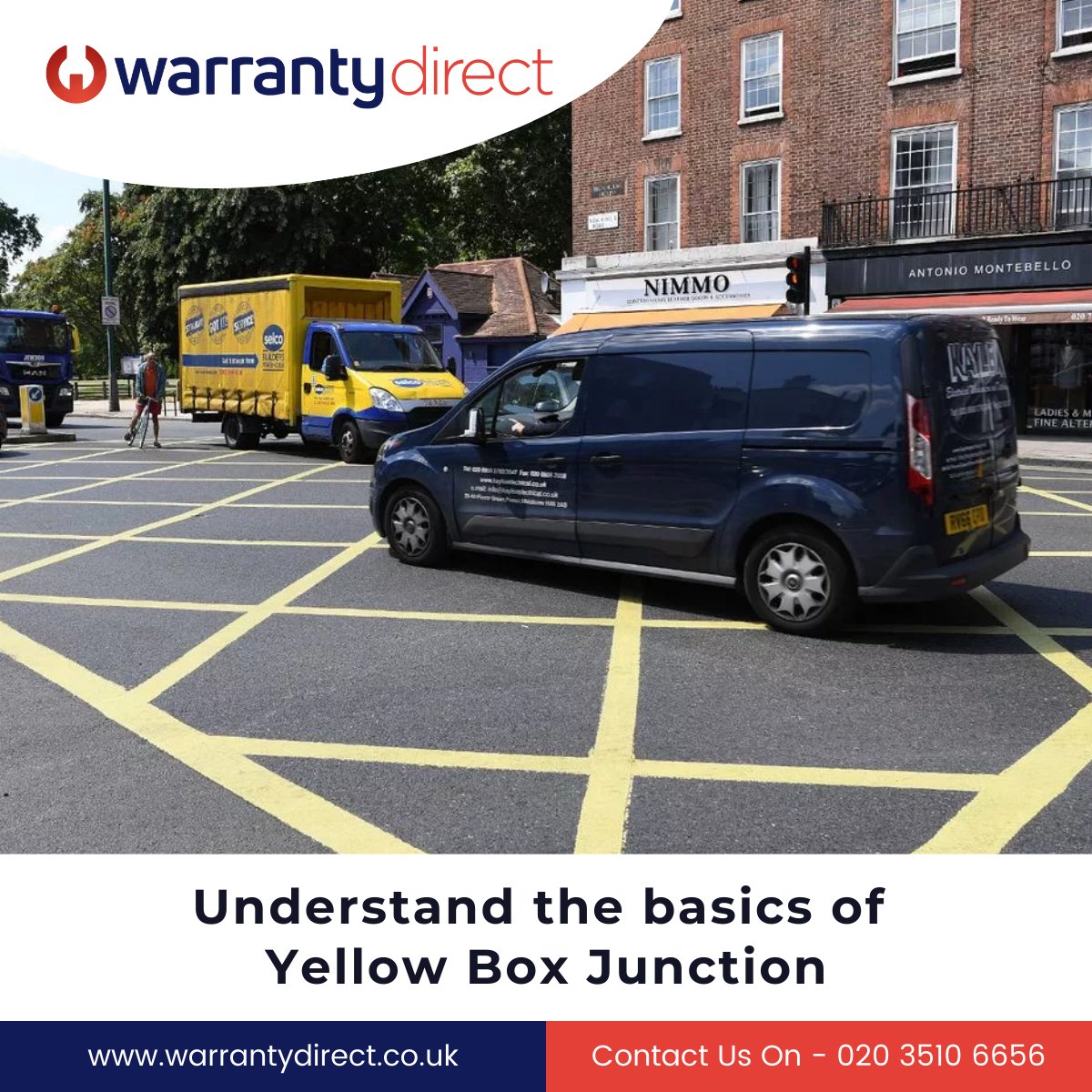 Yellow box junctions can be tricky to navigate, but with the right knowledge, you can avoid traffic jams and fines. zurl.co/aiuj #warrantydirect #carwarranty #yellowboxjunction #boxjunction  #warranty #vehiclewarranty #uk #usedcar #cars #usedcarwarranty