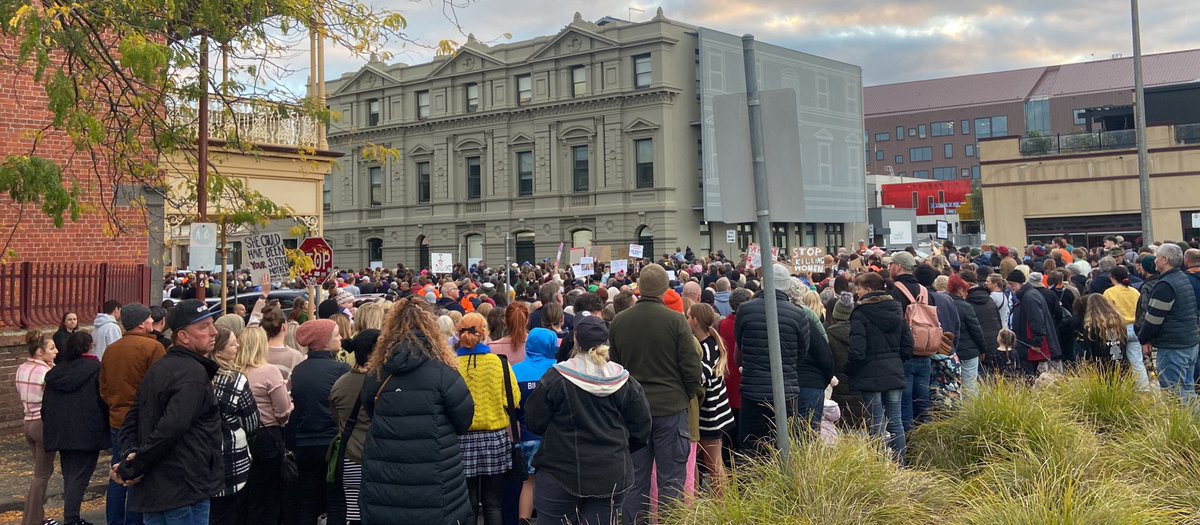 “ENOUGH” says a huge turn out in #Ballarat - gendered violence must end. Supporting each other and the families of Rebecca, Sam & Hannah