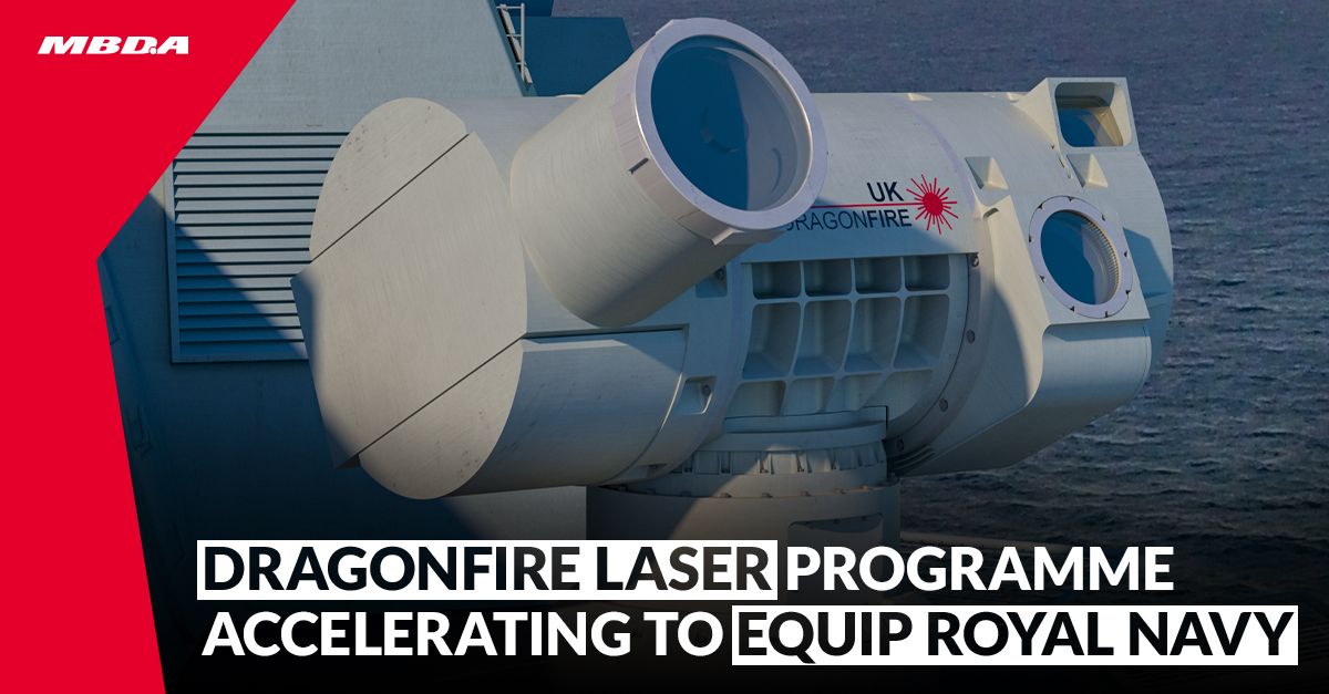 As the industry lead for DragonFire we welcome the announcement to continue to develop and rapidly deliver our game-changing #laser weapon system to the @RoyalNavy. @QinetiQ @dstlmod @DefenceHQ @Leonardo_UK mbda-systems.com/press-releases…