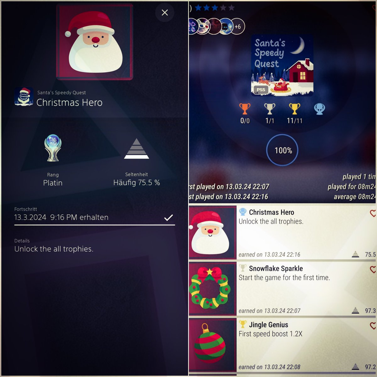 🏆 Platinum 1117
Santas Speedy Quest (PS5)

Leicht ist relativ es kommt auf euer Know how an. 😉

@SadoMarco_ @juan_s_costa @marcelreise11 @Saphira3686