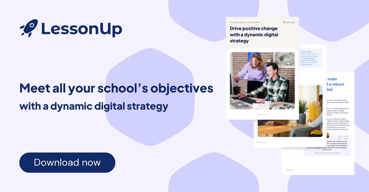 The most exciting fact about LessonUp is that it aligns perfectly with all the key criteria of a school-wide digital strategy. Download the complete guide: share-eu1.hsforms.com/1VA1siE-VRT6nu…

#lessonup #DigitalStrategy #ukeducation #ukedchat