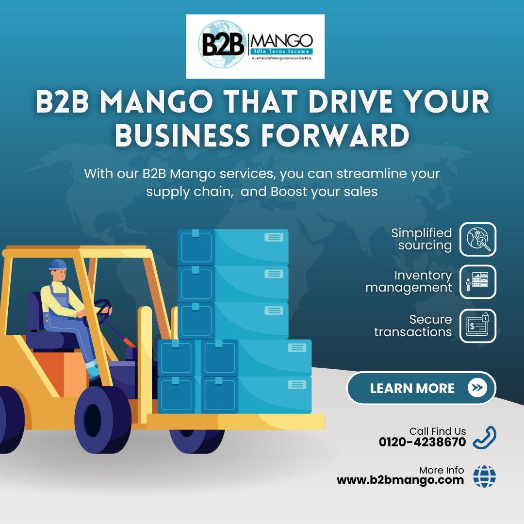 🌟 B2B Mango that Drive Your Business Forward! 🚀 With our B2B Mango services, you can streamline your supply chain 📦 and Boost your sales! 

Learn More: b2bmango.com

#B2BMango #InventoryManagement #BusinessGrowth #FreeListings #GrowYourBusiness 🌱