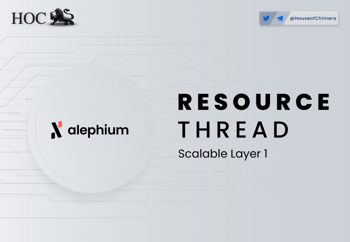Resource Thread: @alephium 🔹 Alephium is a sharded PoW (i.e. blockflow) blockchain supporting smart contracts and optimized for scalability and security. 🔸This thread aims to provides a recap on all the information you will need to understand the $ALPH Ecosystem!