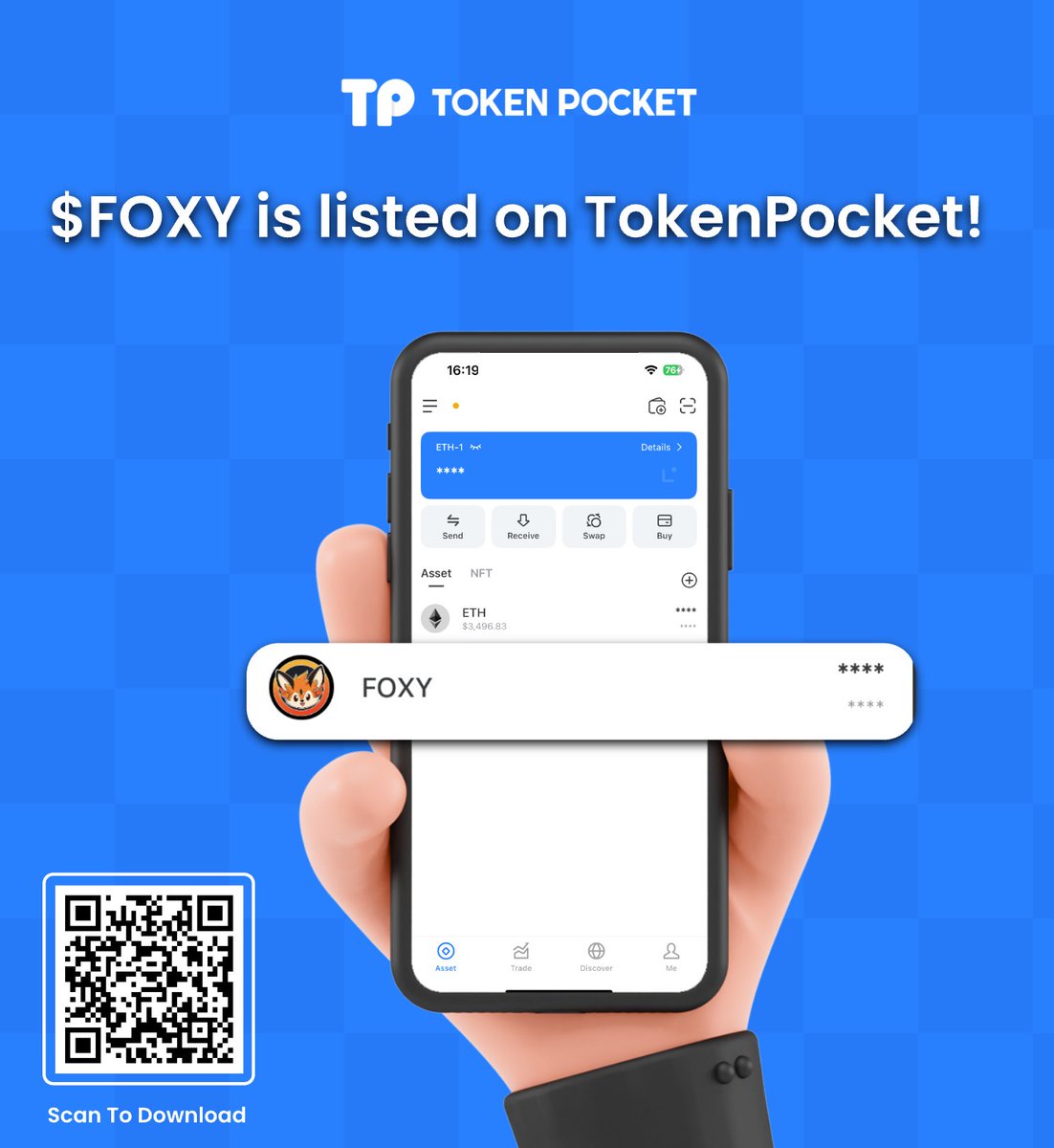 🔥 $FOXY is listed on #TokenPocket Wallet! @FoxyLinea ✅ You can easily manage, trade, and track the real-time price of $FOXY on TokenPocket! @LynexFi @LineaBuild 👉tokenpocket.pro #WeLikeTheFox