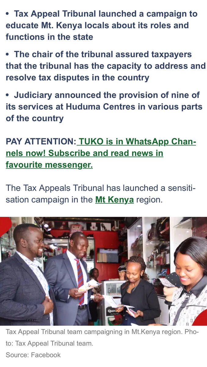 Tax appeal tribunal sensitization Click here to read more…. tuko.co.ke/kenya/counties…