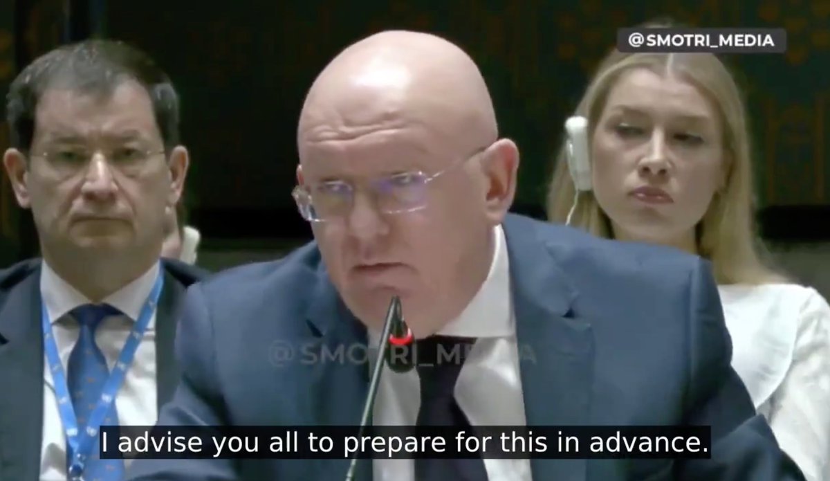 NEBENZYA BOMBSHELL AT THE UN Actually, he did a Medvedev Unplugged, live: “Very soon the only topic for any international meetings on Ukraine will be the unconditional capitulation of the Kiev regime.'