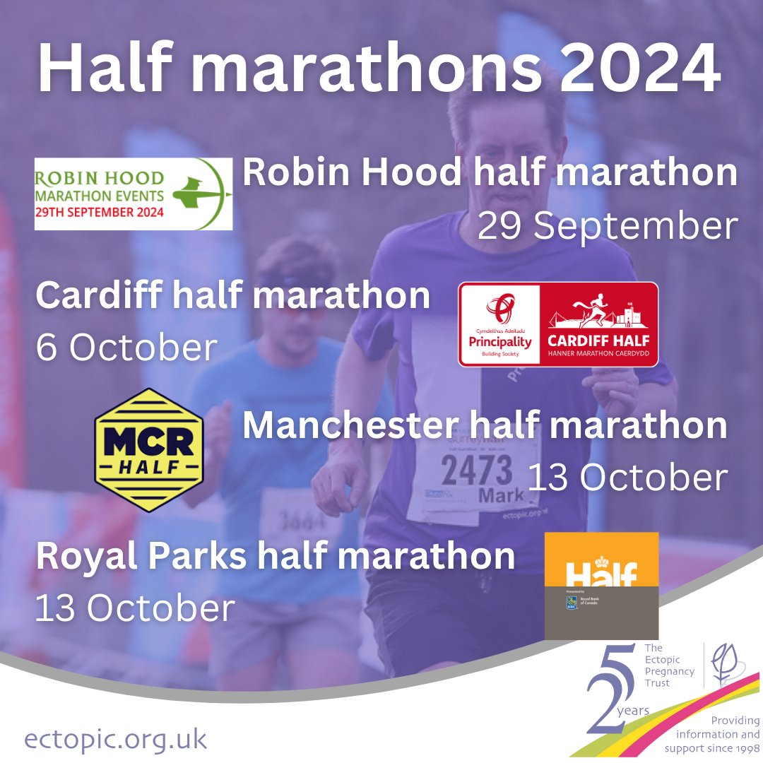 If you have been inspired to take on a half marathon by our recent fundraisers, we have added more options for 2024 through our partnership with Run for Charity. ectopic.org.uk/find-a-marathon