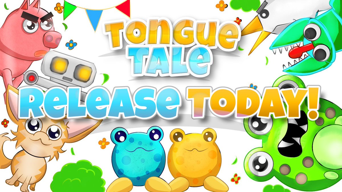 Tongue Tale is releasing later today on Steam and in the eShop. I'm extremely nervous 🥲
I hope everyone of you who gives it a try finds some joy in it. 

Look at this awesome picture @xandearys made for the release🥰

Wishlist: store.steampowered.com/app/2573490/To…
Find the trailer below 👇