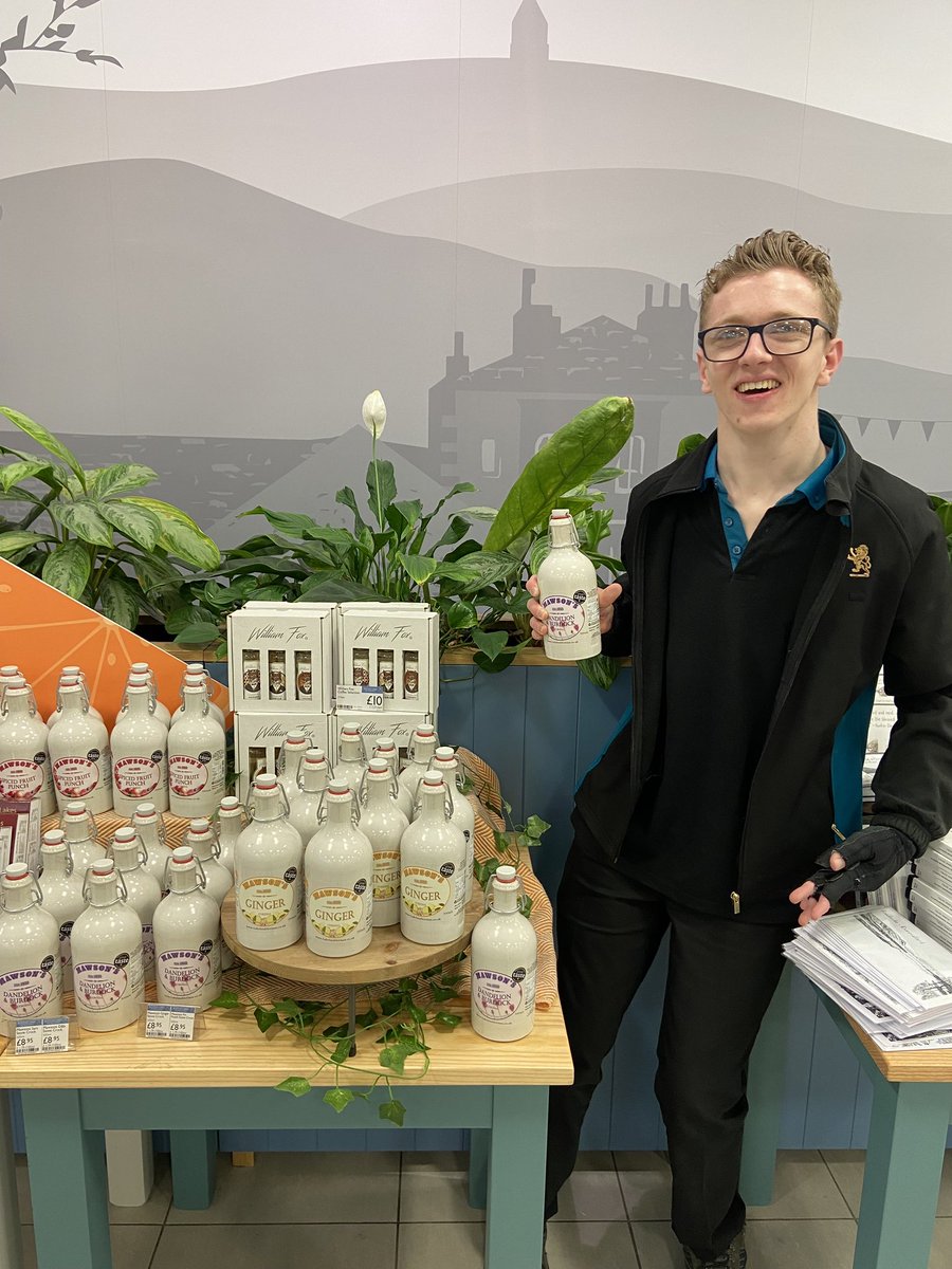 Archie at Penrith loves our locally produced @MawsonsCumbria Cordials.  His favourite is Dandelion & Burdock! 🤩