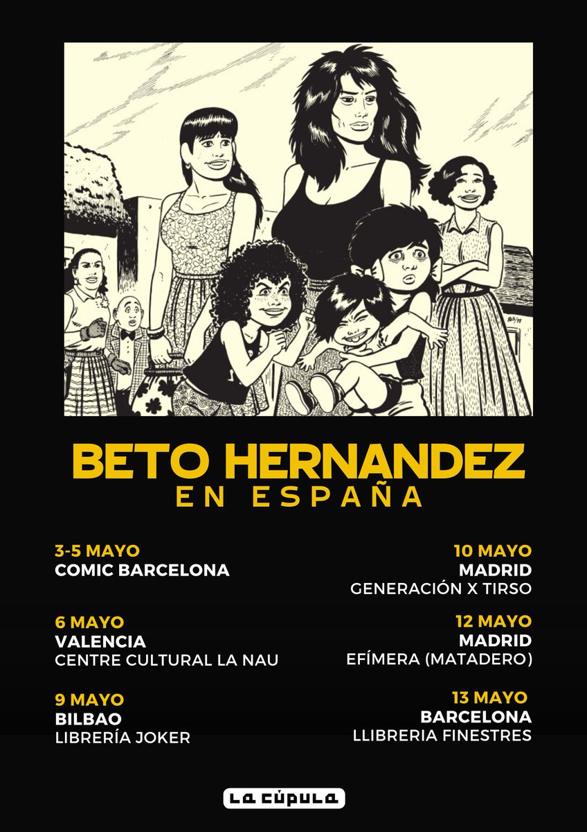 Solo quedan tres semanas para que nos visite Beto Hernandez, yay, qué nervios. ¡Y todavía estamos ultimando cosillas! 
Lo que ya está claro, son las escalas del tour, ¡atentos!

<a href="/BetomessGilbert/">Gilbert Hernandez</a>
