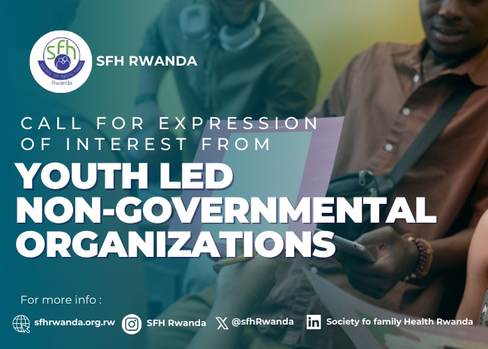 🚨🌟🚨 SFH is looking for highly motivated and capable #Youth-led organizations to support in implementing #ASRH programs, targeting #adolescent youth in 9 districts of #Rwanda. For more details on how to apply, visit our website using the link below.⬇️ sfhrwanda.org.rw/call-for-expre…