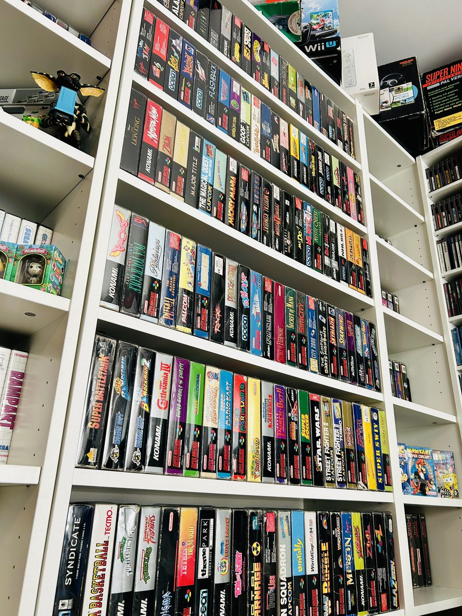 2 more shelve to go and I’ve filled the entire bookcase with SNES 💁🏻‍♀️

My mission is clear, buy more games 😂

#SNES #supernintendo #retrogames #GamersUnite