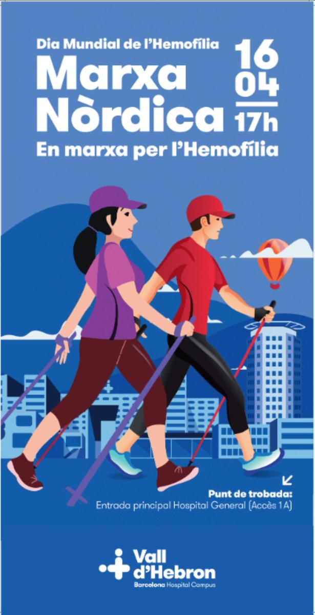 ¿Conoces los beneficios de la marcha nórdica en hemofilia?

Únete con nuestro equipo con motivo del Día mundial de la Hemofilia

🗓️ 16 de Abril a las 17h 

📍 Hospital Vall d'Hebron

Contáctanos para inscripciones 

<a href="/Hemato_Vhebron/">Hematologia - Hospital Universitari Vall d'Hebron</a> 
<a href="/hemofilia_cat/">Hemofilia.cat [ACH]</a> 
<a href="/fedhemo/">FEDHEMO - Hemofilia</a>