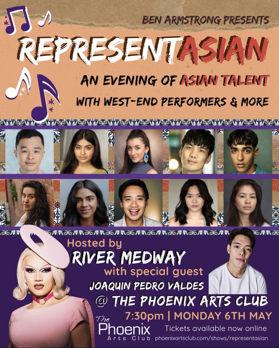Cast Announcement for the sixth instalment of “RepresentAsian” on Monday 6th May, 2024, at the @phoenixartsclub Tickets available via the link: phoenixartsclub.com/events/represe… #RepresentAsian #AsianTalent #CastingBy