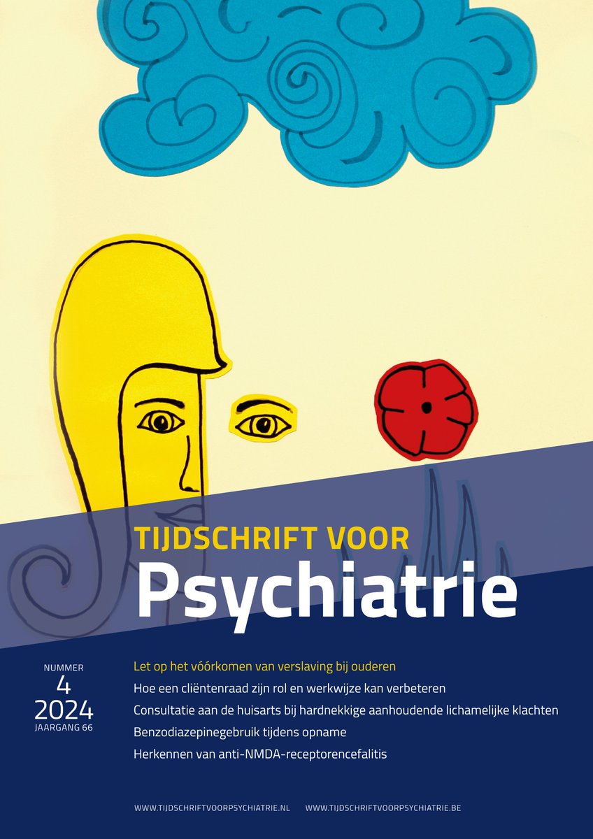 Het aprilnummer van TvP staat online! In dit nummer o.a.: De rol en werkwijze van de cliëntenraad, verslaving bij ouderen en consultatie bij de huisarts bij hardnekkige aanhoudende lichamelijke klachten.

Lees het nummer op: tijdschriftvoorpsychiatrie.nl/nl/tijdschrift…