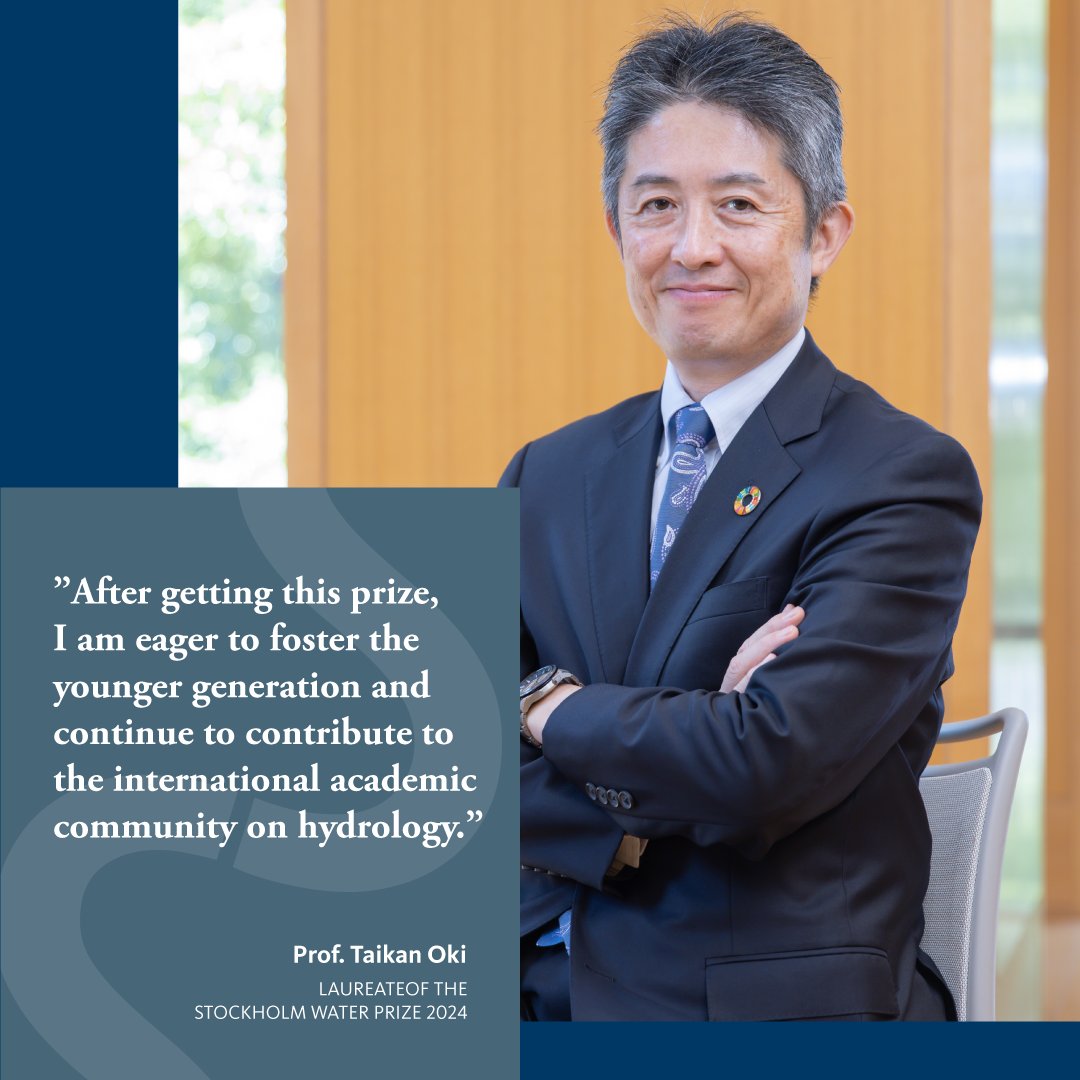 Professor Taikan Oki was awarded the 2024 #StockholmWaterPrize. ✨ Read more about his work ⏩ bit.ly/49eCQwm The Prize will be presented by H.M. the King of Sweden at @siwi_www in August. ✨Founding partners @alandsbanken, @BACARDI @PDJF_dk @Xylem